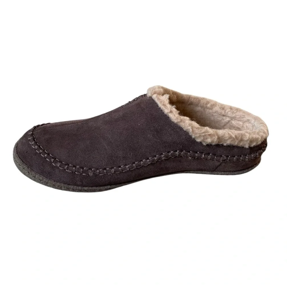 SOREL Men’s Falcon Ridge II Brown Suede Shearling Slippers Brown 11